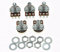Dopro 5x Audio 500K 16mm Base Guitar Mini Pots w/Short Split Shaft Potentiometers A500K