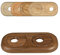 FUX 3 Stück Doppel Heizungsrohr Rosette, Rohrabstand variabel, 15mm - 22mm, Rohrabdeckung, Abdeckrosetten, Verkleidung, Heizkörper Rosetten, Holz, Parkett, Holzrosetten (15mm, Nuss)