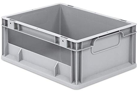 aidB Eurobox NextGen Insight Seite offen, 400x300x170 mm, robuste Regalbox mit Entnahmeöffnung, stapelbare Kunststoffkiste, ideal für die Industrie