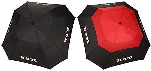 Ram 2 Pack Golf Umbrella FX Tour Premium 64 Inch Extra Large Strong Square Vented Canopy with Push Button Automatic Opening