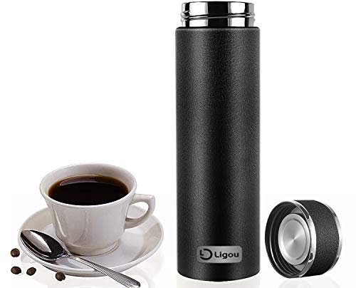 Edelstahl Thermoskanne 500ml (24h Heiß/Kalt) – Vakuum-Doppelwand Isolierbecher mit Anti-Rutsch-Griff – Auslaufsicher für Camping, Hockey & Büro – 304 Edelstahl & Arktis-getestet