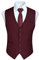 HISDERN Hommes Formelle Parti Mariage Affaires Coton Gilet Couleur Unie Gilet Bordeaux,Bourgogne-2,XXL