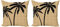 ABAKUHAUS Tropisch Kissenbezug Set (2Stück), Palme Silhouetten, doppelseitiges Digitaldruckdekor mit Reißverschluss, 45 cm, Pale Brown und Schwarz