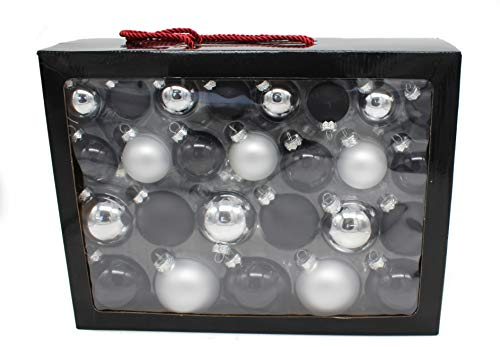 DARO DEKO Weihnachts-Kugel Mix Paket 52 Stück schwarz