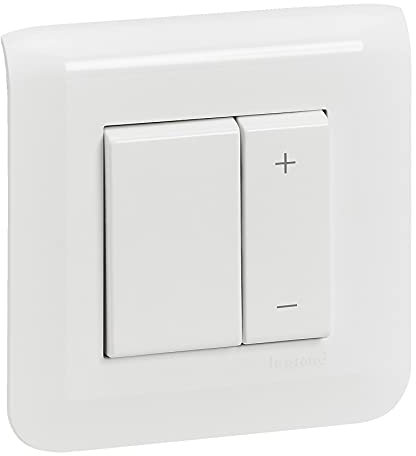 LEGRAND - Interrupteur Variateur Mural 600W Mosaic + Plaque de Finition + Support à Griffes - Commande d'Éclairage à Variation - Fabriqué En France - Blanc