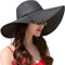 Lanzom Chapeau en paille pliable à bord large souple pour femme, chapeau de plage avec protection SPF 50+, Taille unique