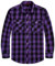 J.VER Flannel Shirt Checked Shirt Men Cotton Lumberjack Regular Fit Men's Long Sleeve Purple Plaid Shirt with Pockets 3XL