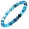 EUMENIDES Damen-Armband mit Naturstein - Turmalin, Tigerauge, Obsidian, Achat-Kristallstein, QUALITÄT A, 7,2 Zoll, 4/6MM (Blau - Achat-Stein-Armband, 6MM)