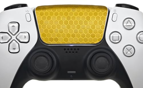 Protecteurs tactiles PS5,Autocollants protecteurs de Texture de Peau pour Boutons à l'arrière de l'PS5DualSense/Edge,Luck&Link (Honeycomb-Or, PS5DualSense(2pcs))