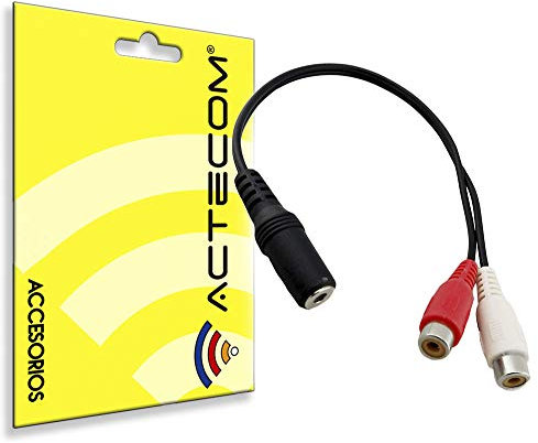 actecom Cable divisor de audio Estéreo Jack Hembra 3.5mm a 2x RCA Hembra 3.5mm Hembra a 2 RCA Hembra Cable de Adaptador de Audio Estéreo, Para Amplificador, Altavoces, Mezclador, TV, Tablet, PC