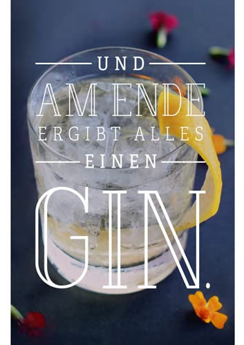 modern times -3er Set Magnet Kühlschrankmagnet LUSTIG - Motiv: UND AM ENDE ERGIBT ALLES EINEN GIN - MAGNETE, Anlass:, Künstler/Verlag Design by VISUAL STATEMENTS®, Größe: 8,5x5,5 cm