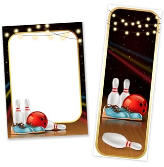 Mitgebsel Kindergeburtstag 10 Lesezeichen + 10 Mini-Notizblöcke (A7-Format) Bowlling Kegeln Bowling-Party Gastgeschenke für Kinder Jungsgeburtstag Mädchengeburtstag
