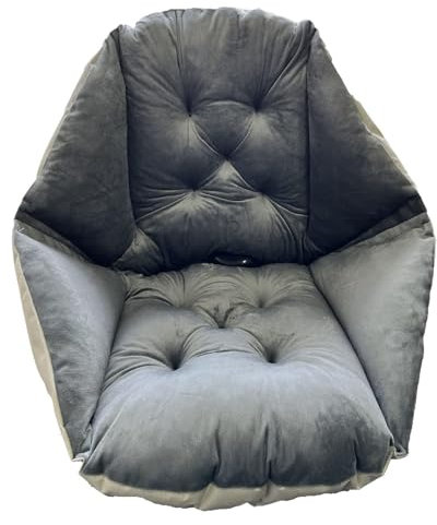 HB.YE Coussin de Chaise avec Dossier siège Coquille Fauteuil Velours Douillet Elastique Impermeable pour Chaise en Rotin Paille Jardin 40 * 40 * 48cm (Gris 1)