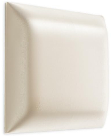 Muralo Wandkissen Gepolstert, Kunstleder, Wandpolster - 50x50 cm, Creme | Wandpaneel, ideal als Bettkopfteil oder Lendenkissen - für Schlafzimmer und Wohnzimmer, einfache Anbringung mit Montagekleber