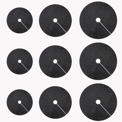 JINGHANGER 12 Stück Baumschutz Unkrautmatten Mulchring Rund 25/32/42cm Nicht gewebt Pflanzenabdeckung Unkrautschutzmatte für Garten Unkraut Landschaft