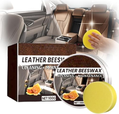 Qklovni Car Leather Cleaning Conditioner, Leather Beeswax Cleaning, Leather Repair Kit Car Interior, Leather Restorer for Car Seats, Leather Furniture, Bags, Shoes (3)