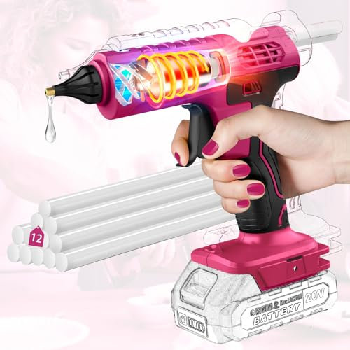 Pistola Per Colla A Caldo Ricaricabile Da 100w Per Batteria Makita, Pistola Per Colla A Riscaldamento Rapido Con 12 Stick Di Colla Pcs, Pistola Per Colla A Caldo Per Il Fai Da Te, L'Artigianato