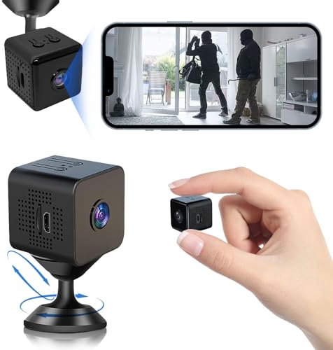 Genérico Mini Cámara Espía,1080P HD cámara vigilancia WiFi Interior, Interior/Exterior Mini Cámaras De Vigilancia sin Cables,Vision Nocturna,Deteccion de Movimiento,Grabacion de Video a Distancia (S)