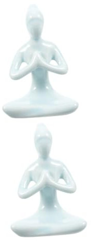 PRETYZOOM 2 Pz ornamenti per lo yoga gadget casa oggettistica casa decorazioni zen per la casa arredamento meditazione zen statua di yoga per tavolo da ufficio scultura zen porcellana