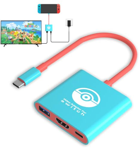 CLOUDREAM Switch TV Dock for Nintendo Switch, Docking Station Support Switch TV Mode, Portable Nintendo Switch Tv HDMI Adapter Output 4K/1080P Compatible with Steam Deck, USB Type C to HDMI Adapter