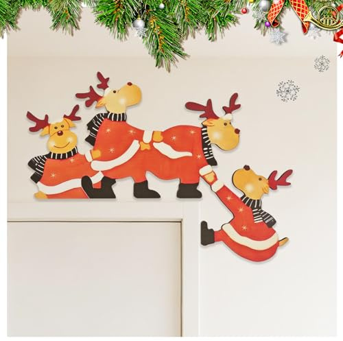 Ourdort Türrahmen Deko Weihnachten mit Klebeband, Weihnachtsdeko Türrahmen | Türdeko Weihnachten, Christmas Decorations Door, Weihnachtselch, Lustige Weihnachts-Ecktürrahmendekoration