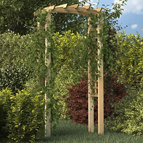 Mokuyary Rosenbogen 110x60x210 cm Massivholz Kiefer Imprägniert Stabil Wetterfest Garten Rankgitter Rankhilfe Rankbogen Gartenbogen
