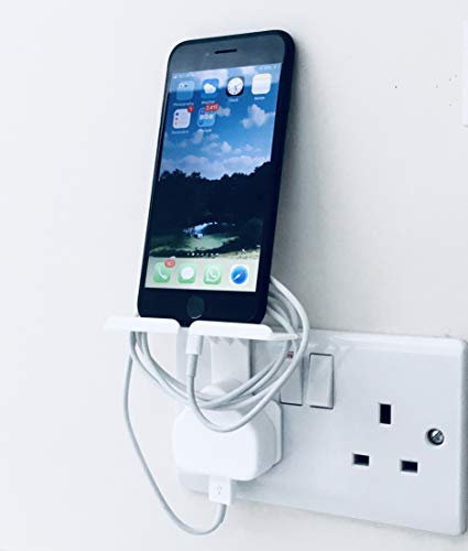 Ledgie gift plug wall mounted mobile device holder stand portable charging station smart meter dock shelf cable management mobile phone wireless headphones fitbit smart watch action camera