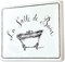 Loberon Deko-Schild La Salle de bain, wunderschöner Druck, nostalgischer Charakter, mit Vorrichtung zur Wandbefestigung, Badaccessoires, Wanddekoration, Eisen, weiß