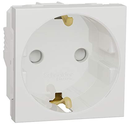 Base Enchufe Schuko 2P+T Blanco Polar Nu303718 de Schneider Electric, Gris
