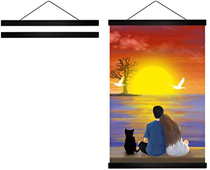 Radezon A1 Posterleiste Posterschiene Poster, Magnet Magnetische Holz Poster Aufhänger Halter Rahmen Leisten Bild Bilder Bilderleiste Bilderrahmen 61x90 61x91.5 61x40(61cm, Schwarz)