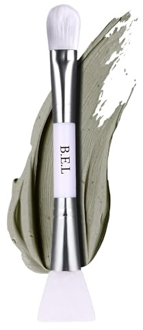 Bare Essentials Living - Clay Face Mask Brush (1 Pack, White) Dual Soft Silicone Face Mask Applicator Brush Tool, Great Facial Essentials, Moisturizer Applicator & Skincare Brush for Facials