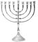 NKlaus Menorah 32cm hoch Hanukkah für Kerzen bis Ø 1,2cm Kerzenleuchter groß Silber 9er Kerzenständer Messing vernickelt 2801