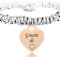 SAGA GIOIELLI® BRACCIALE NODINI INTRECCIATO DONNA FRASI PENSIERI PAROLE EMOZIONALE INCISIONE CUORE (Grazie di cuore)