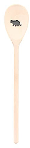 Teemando®, Kochlöffel aus Holz mit Motiv Dino, extra stabil, Naturprodukt: handgefertigt, unbehandelt, Rührlöffel aus Buche, oval 30 cm, das besondere Geschenk