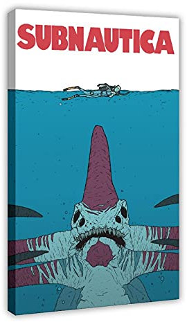 LINYUYI Subnautica 17 Leinwand-Poster, Schlafzimmer, Dekoration, Sport, Landschaft, Büro, Raumdekoration, Geschenkrahmen: 60 x 90 cm