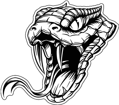 myrockshirt fiese Kobra Cobra Kopf kobrakopf 15 cm Aufkleber Autoaufkleber Sticker ohne Hintergrund Auto PKW Lack Scheibe