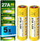 5 Plus 27A 12V Alkaline Batteries – 5-Pack A27, V27A, LR27A, MN27, L828 Replacement Batteries for Garage Door Remotes, Keyless Entry, Doorbells & Security Devices