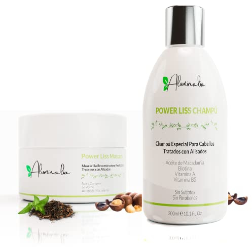 Vegan Power Liss shampoo Sulfatfrei und Maske nach dem Glätten speziell für die Pflege von geglättetem Haar, Keratin Shampoo, Anti Frizz Shampoo, Shampoo nach Keratin Behandlung