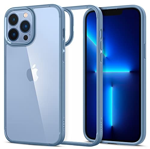 Spigen Ultra Hybrid Kompatibel mit iPhone 13 Pro Max Hülle [Air Cushion Technologie] Handyhülle dünn transparent hardcase silikon -Sierra Blue