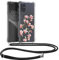 kwmobile Necklace Case kompatibel mit Samsung Galaxy A71 Hülle - Silikon Cover mit Handykette - Rosa Weiß Transparent Magnolien