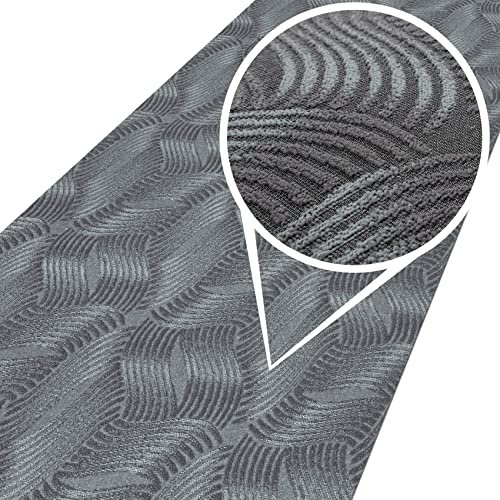 ANRO Teppich Teppichläufer Flur Schlafzimmer Küche Wohnzimmer Küchenläufer Küchenteppich rutschfest Meterware Anton Julianna Grau 100 x 200cm Neuheit