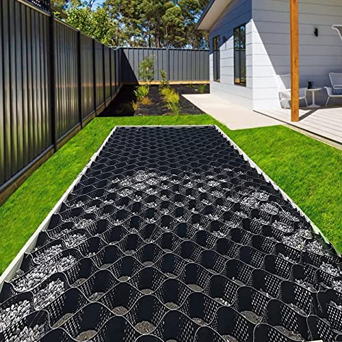 ShuanOzx Stabiles Geo-Bodengitter Kiesgitter Aus HDPE-Material, Dehnbares Stabilisierungs-Bodenkiesgitter, Für Einfahrten, Flussläufe,10cm,1x10m