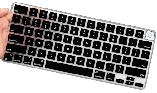 Tastatur-Abdeckung für Apple Magic Keyboard 3/Apple iMac 24 Zoll Magic mit Touch ID, dünnste Tastatur-Hülle für 2022 2021 iMac 24 Modell A2449 M1 Chip-Tastatur, Schwarz