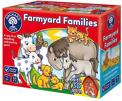 Orchard Toys Farmyard Families Game Age 2+, Fun matching and posting game, Perfect for Kids age 2 +