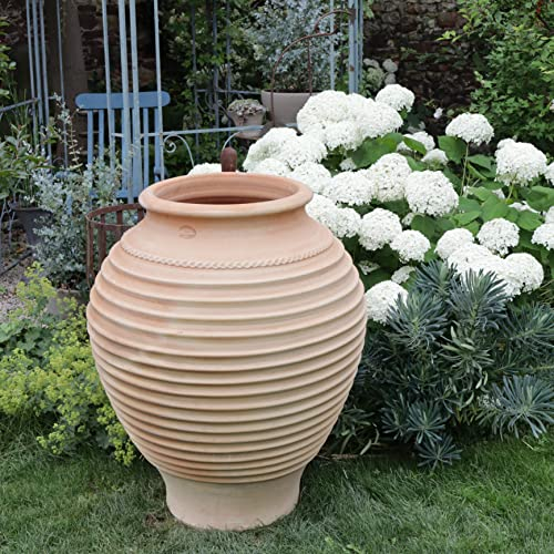 Palatina Werkstatt Terracotta Amphore Groß Agave 100cm - In 100% Handarbeit gefertigtes Unikat - Der ideale winterfeste Pflanzkübel für den Garten- & Innenbereich