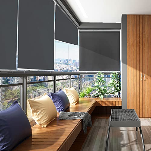 YRHome Senkrechtmarkise Vertikalmarkise ausziehbar Sonnenschutz Außenrollo Balkon Sonnenschutz Beschattung Sichtschutz Wasserfest Windschut Balkonrollo für Balkon Terrasse, 180 x 240 cm, Anthrazit