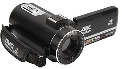 Videocámara Videocámara, HD 4K Cámara Digital Grabadora 48MP 18X Zoom Digital 3.0in Pantalla Táctil WiFi Vlogging Cámara con Control Remoto, Batería de 1500mAh