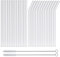 Paille en Verre, 24 Paille Reutilisable, Verre Paille Durables, Paille de Verre(12 Pailles en Verre Droites et 12 Pailles en Verre Incurvées avec 2 Brosses de Nettoyage)