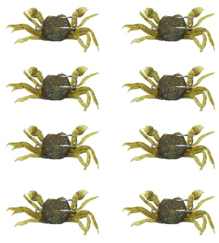 Fishing Lures, 8PCS 13cm Artificial Crab Bait Soft Silicone Fishing Lures Simulation Crab Baits Metal Hook for Fresh Saltwater