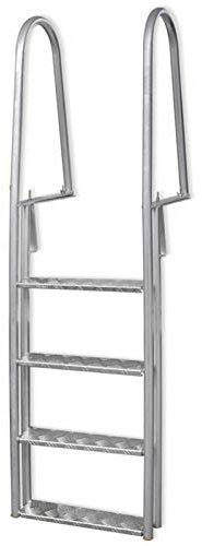 Steg-/Poolleiter 4-stufig, LAPOOH Pool Leiter, Leiter Für Einbaubecken, Pool Ladders, Schwimmbadleiter, Aluminium 167 cm